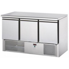 Saladette Refrigerata Ventilata con piano inox e 3 sportelli GN